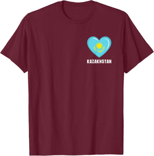 Kazakhstan Flag Shirt | Kazakhstani T-Shirt - T-Shirt | Maroon