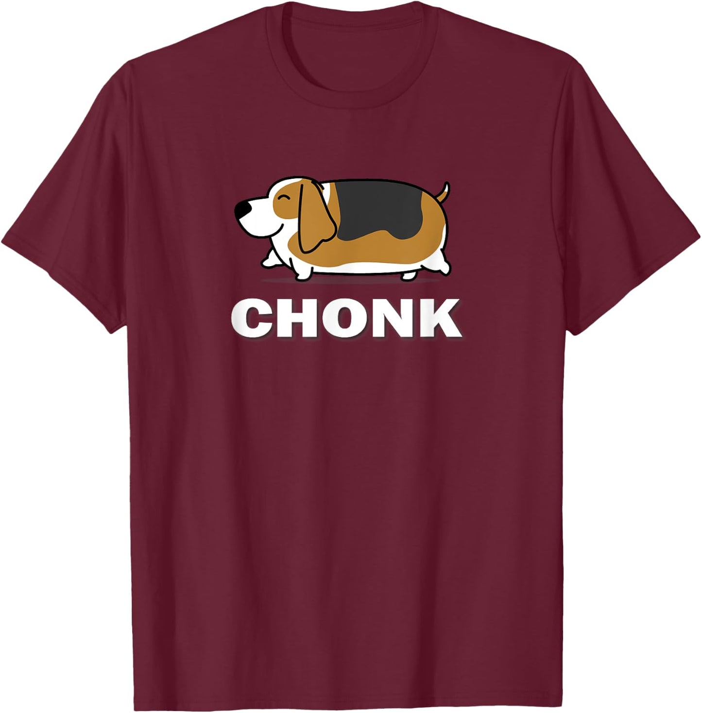 Kawaii Fat Chonk Chonky Kids Basset Hound Lover T-Shirt - T-Shirt | Maroon