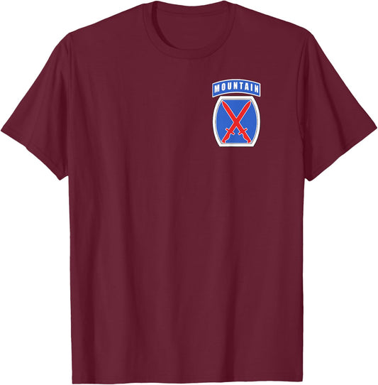 10th Mountain MTN Division Patch T-Shirt - T-Shirt | Maroon