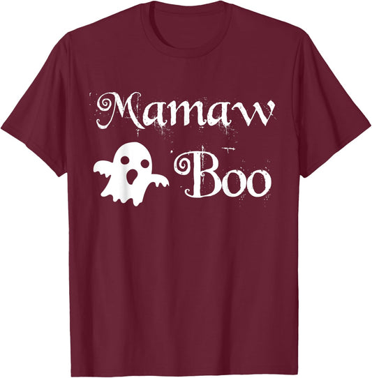 Mamaw Boo Funny Halloween Matching Family Gift T-Shirt - T-Shirt | Maroon
