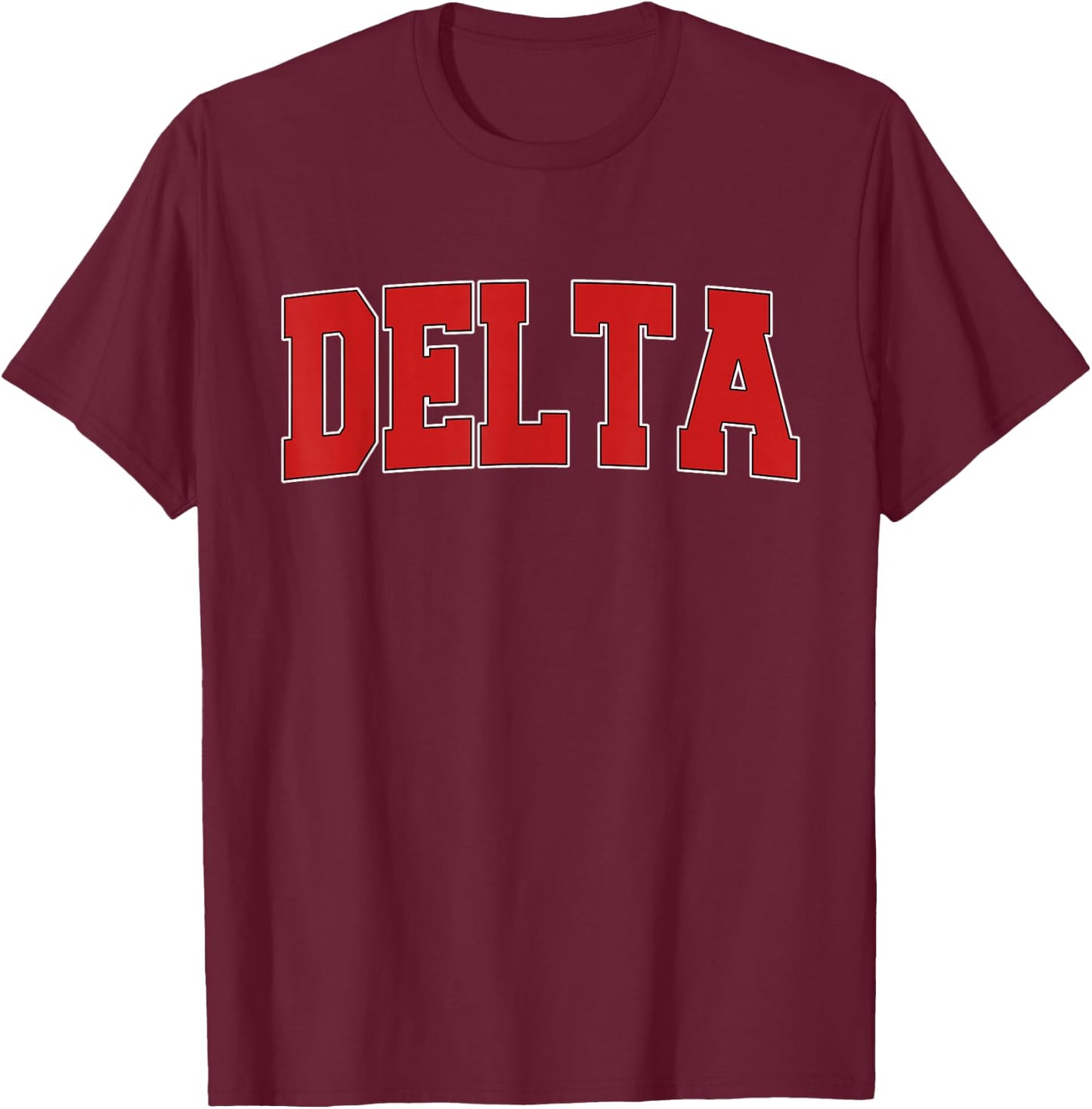 Delta Canada Varsity Style Vintage Retro Canadian Sports T-Shirt - T-Shirt | Maroon