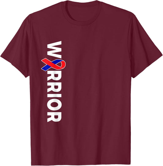 CHD Awareness Ribbon Warrior Congenital Heart Defect T-Shirt - T-Shirt | Maroon