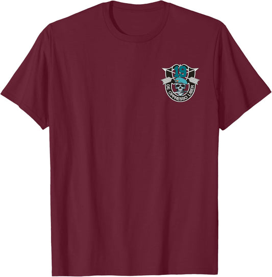 19th Special Forces Group (19th SFG) - De Oppresso Liber T-Shirt - T-Shirt | Maroon