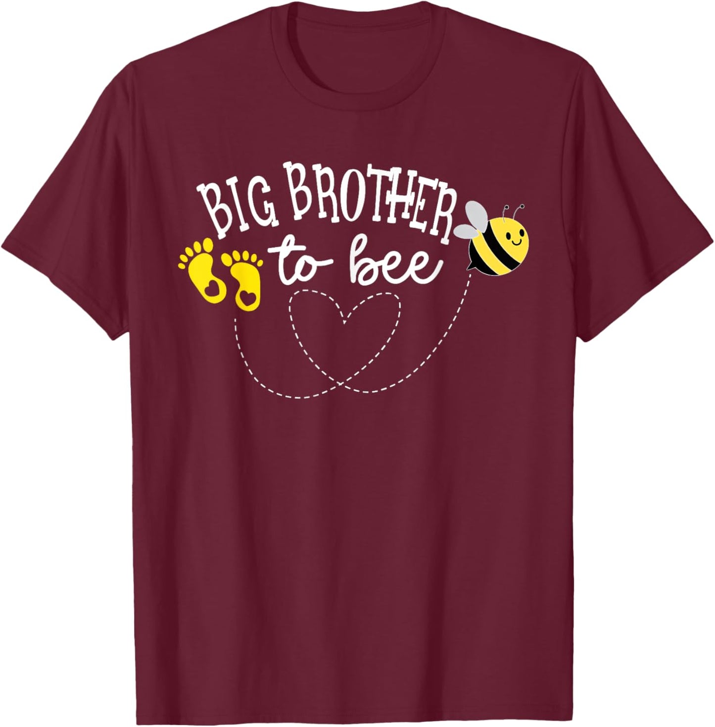 Big Brother to Bee Pregnancy Announcement Baby Shower T-Shirt - T-Shirt | Maroon