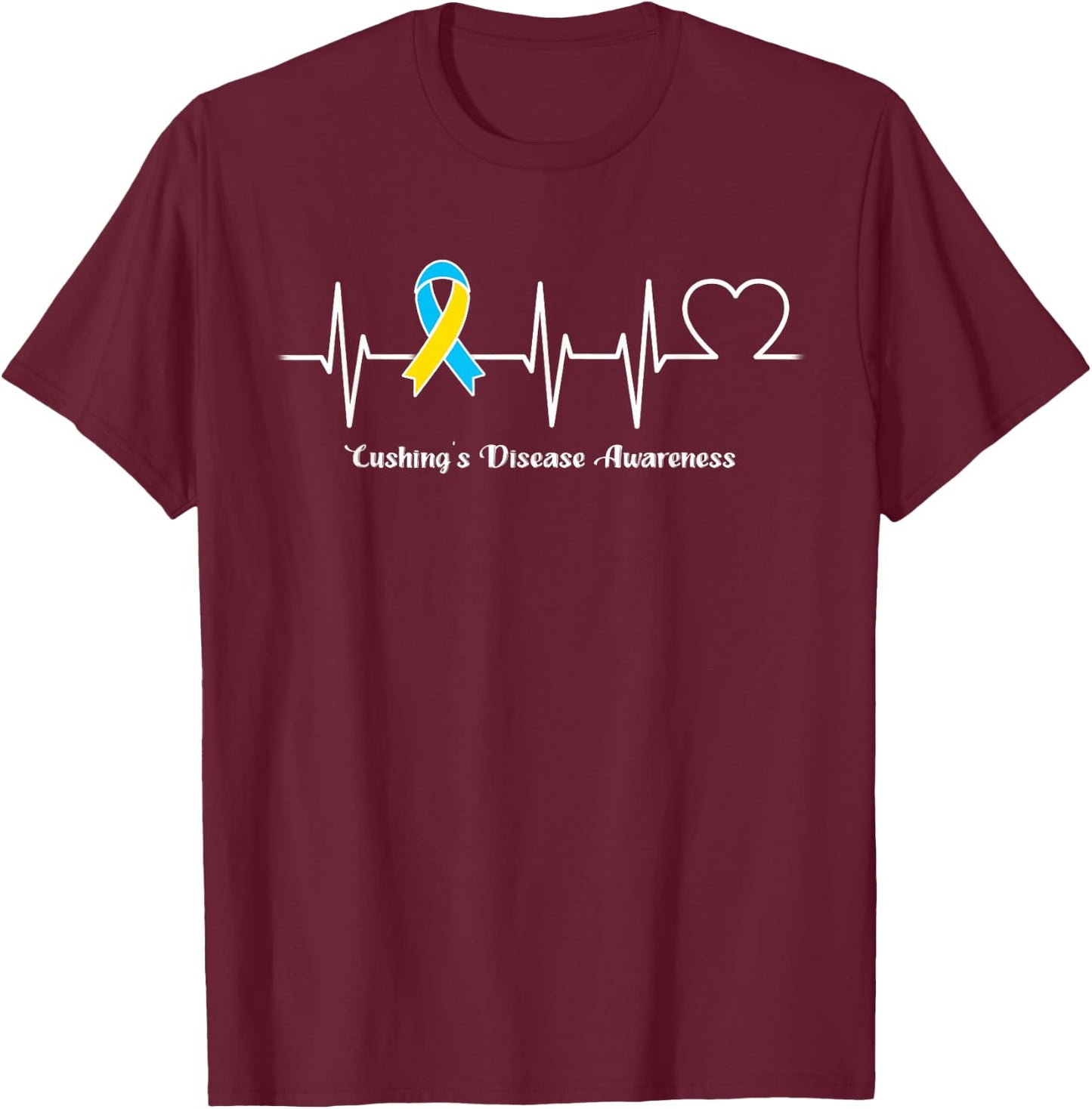 Heartbeat Cushing's Disease Warrior T-Shirt - T-Shirt | Maroon