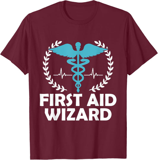 First Aid Wizard Nurses Nursing Nurse Job School T-Shirt - T-Shirt | Maroon