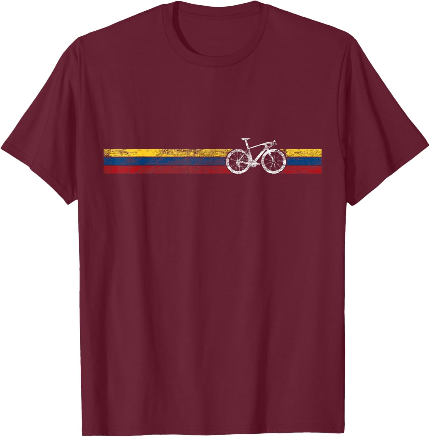 Cyclist Flag Colombia Colombian Bike Racing Cycling Bicycle T-Shirt - T-Shirt | Maroon