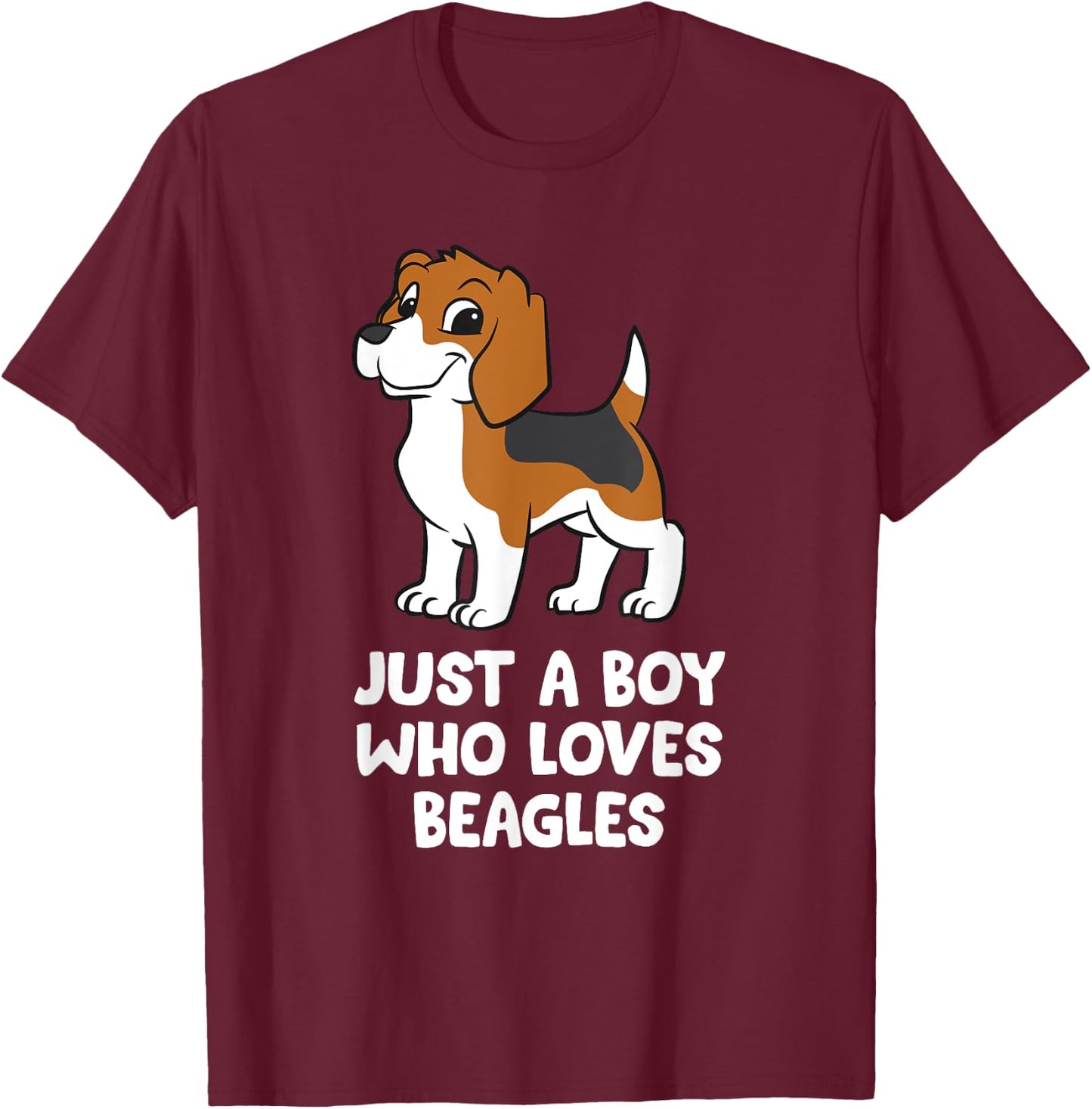 Beagle Dog Boy Just a Boy Who Loves Beagles T-Shirt - T-Shirt | Maroon