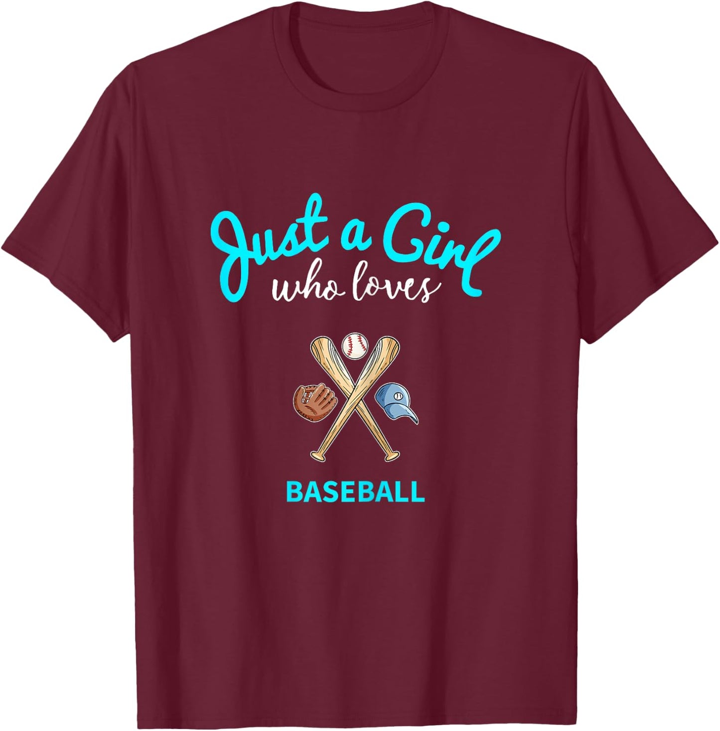 Baseball Shirt for Girls | Kids Baseball T-Shirt - T-Shirt | Maroon