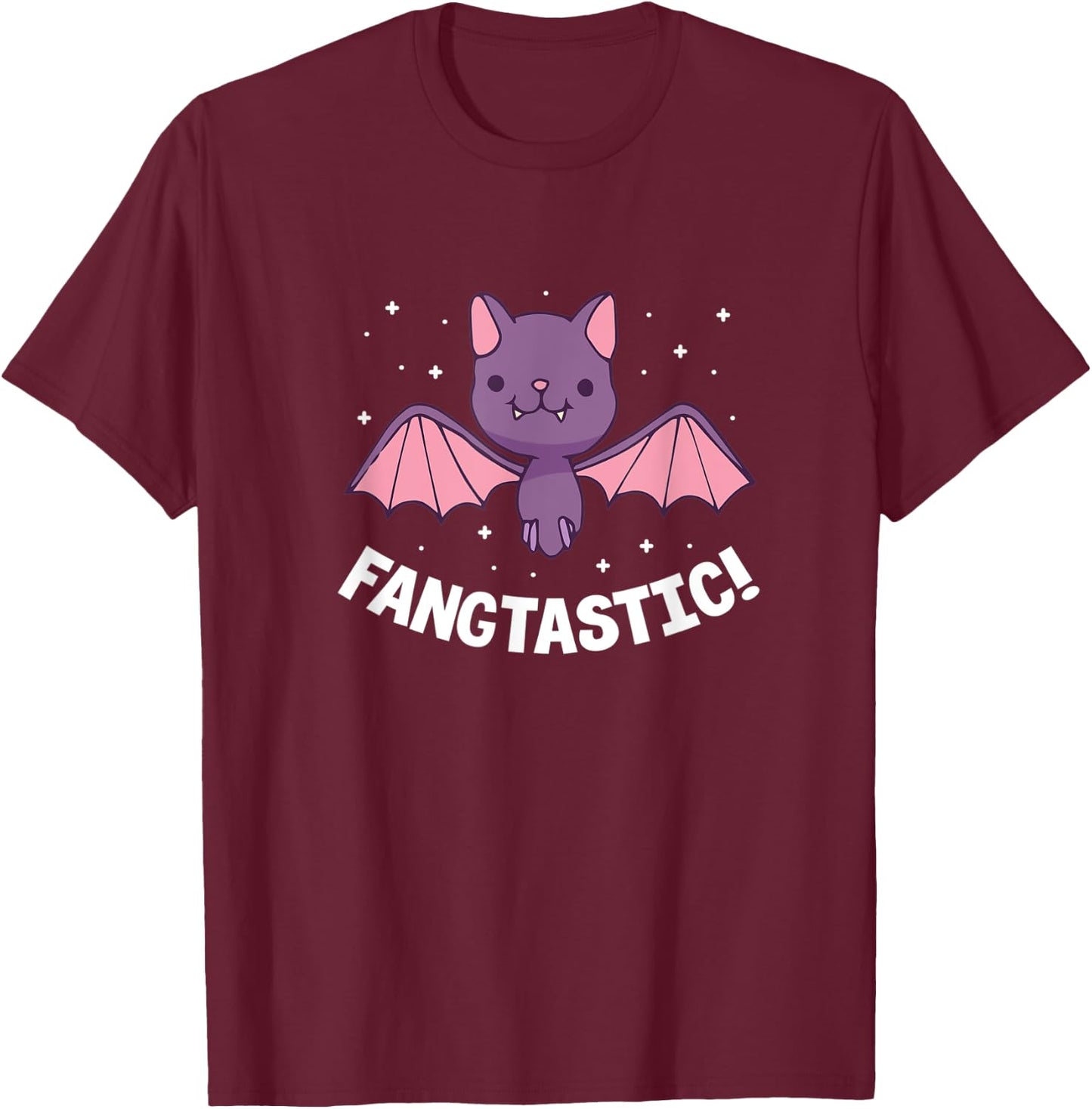 Halloween Bat Fang Funny Fangtastic T-Shirt - T-Shirt | Maroon