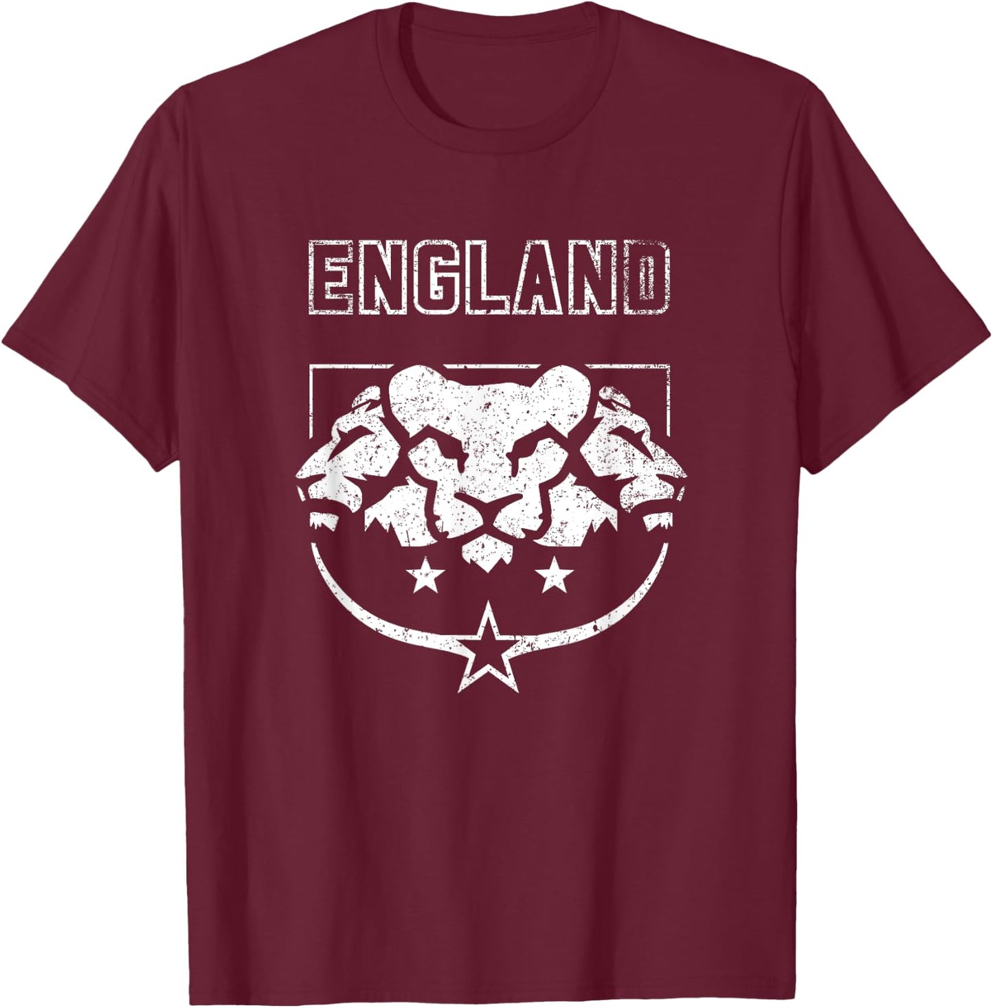 England Lioness Trio Euro Football T-Shirt - T-Shirt | Maroon