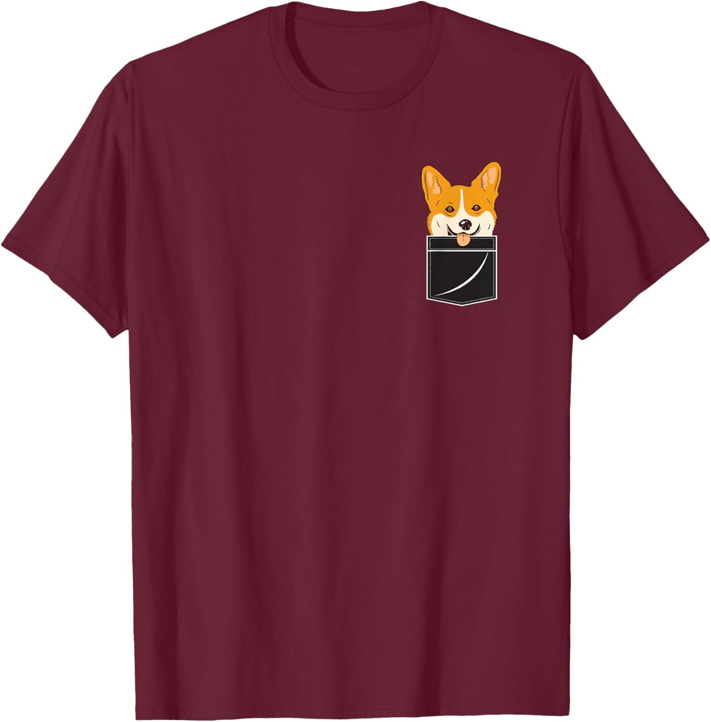 Corgi In Pocket Funny Corgi Crazy Dog Lover T-Shirt - T-Shirt | Maroon