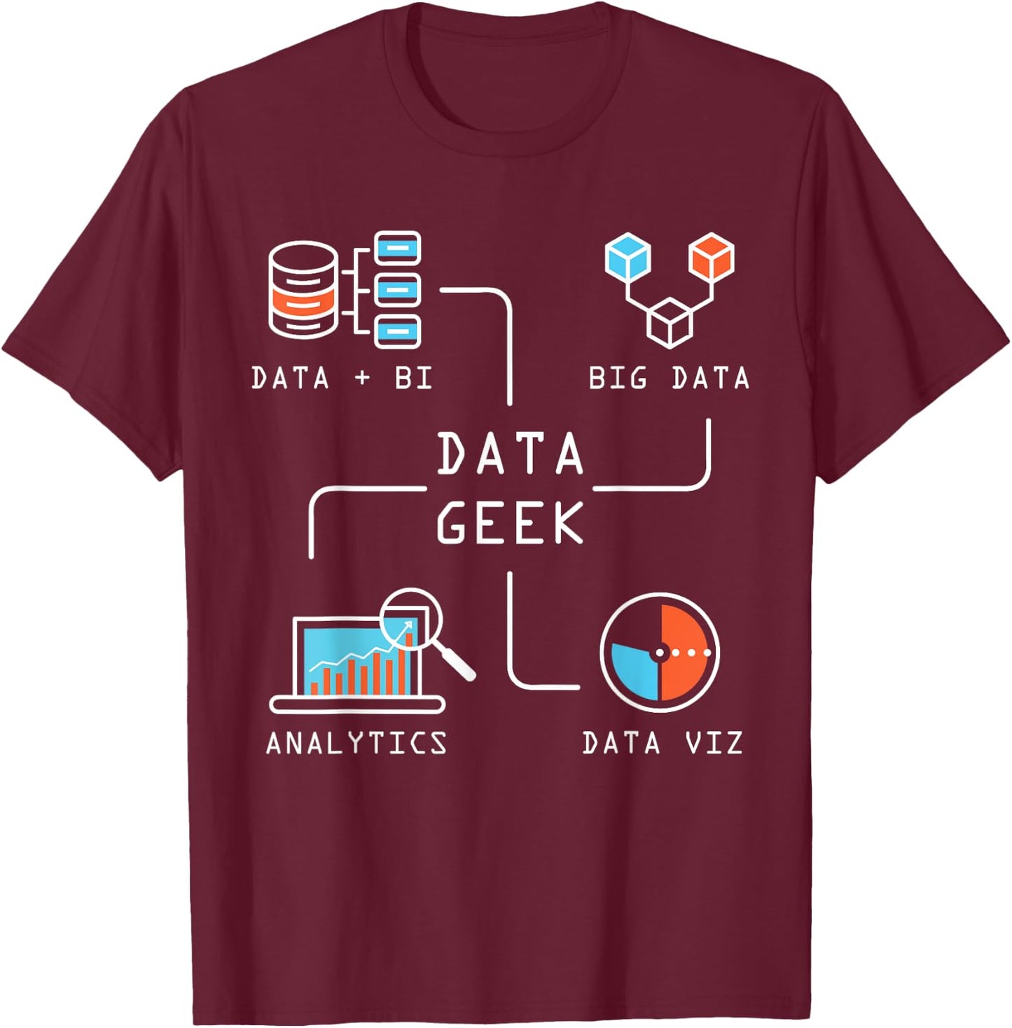 Data Geek Information Analyst Gift Software Data T-Shirt - T-Shirt | Maroon