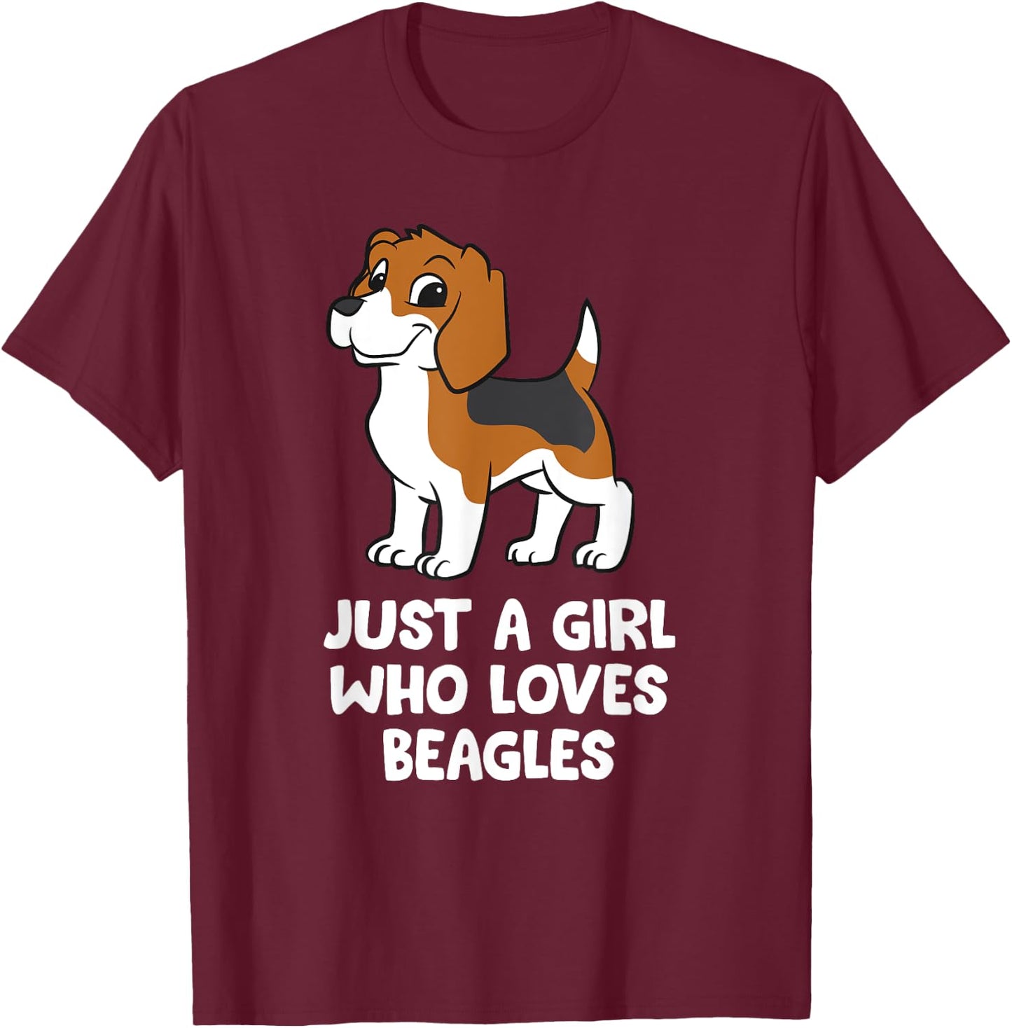 Just a Girl Who Loves Beagles T-Shirt - T-Shirt | Maroon