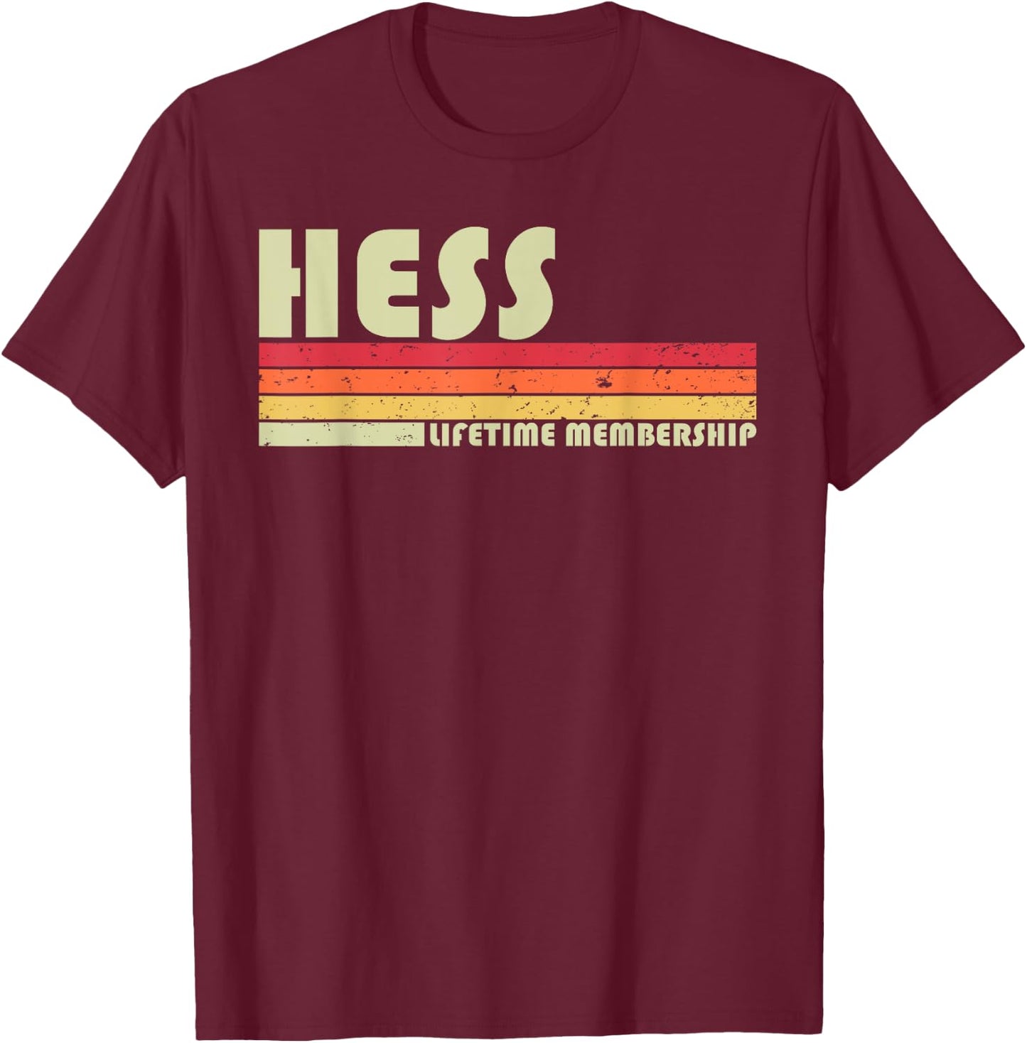 HESS Surname Funny Retro Vintage 80s 90s Birthday Reunion T-Shirt - T-Shirt | Maroon