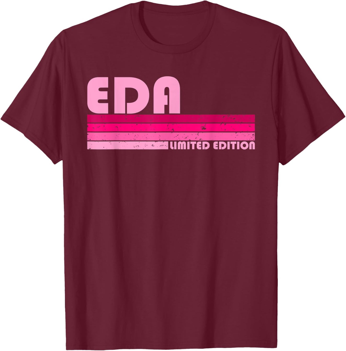 EDA Name Personalized Retro Vintage 80s 90s Birthday T-Shirt - T-Shirt | Maroon