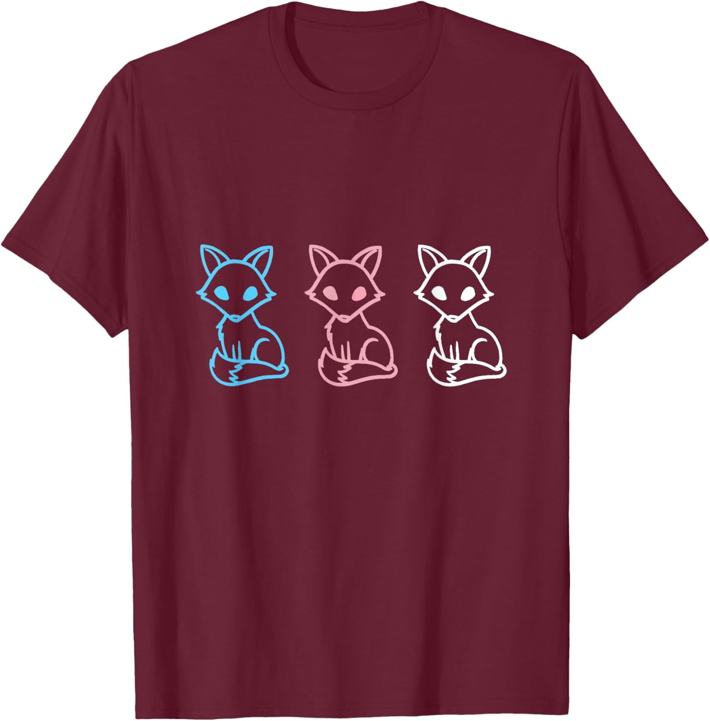 Transgender Pride Fox T-Shirt - T-Shirt | Maroon