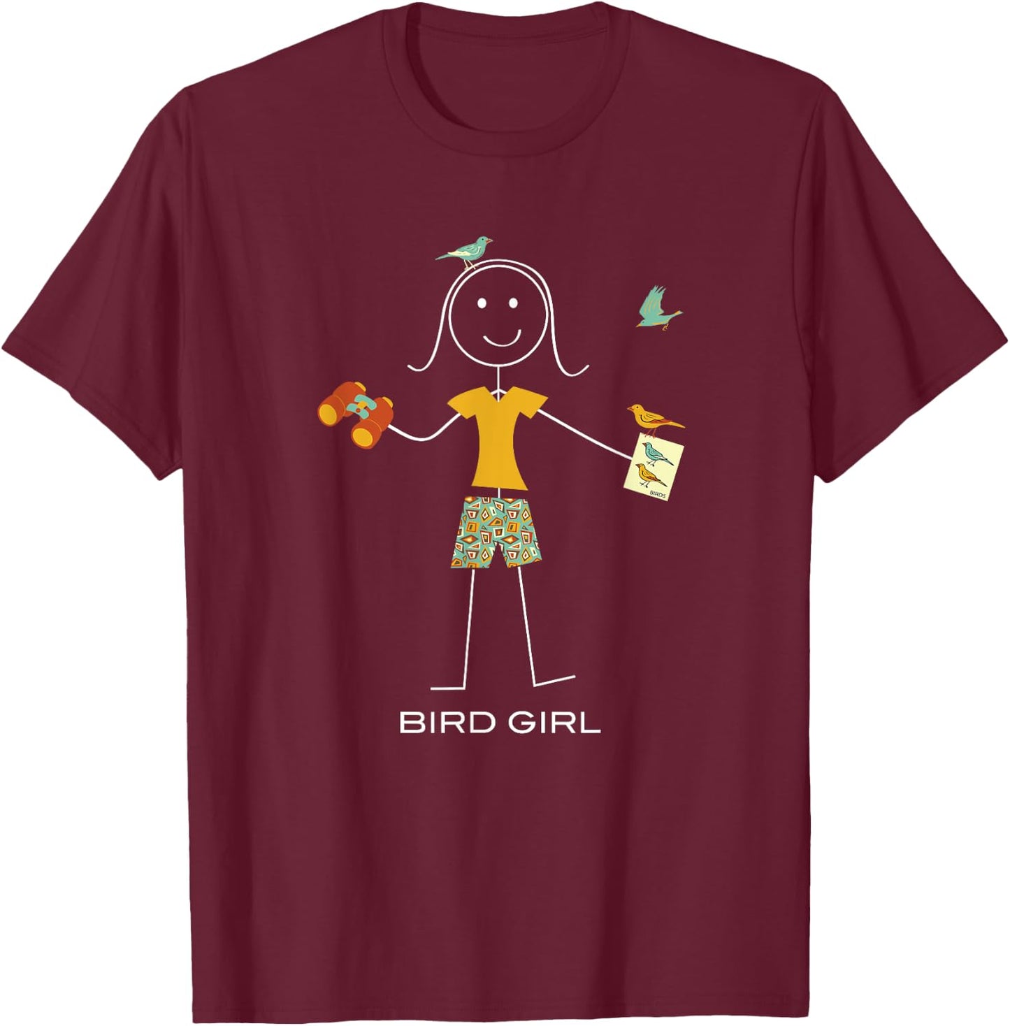 Funny Birding, Girls Birdwatching T-Shirt - T-Shirt | Maroon