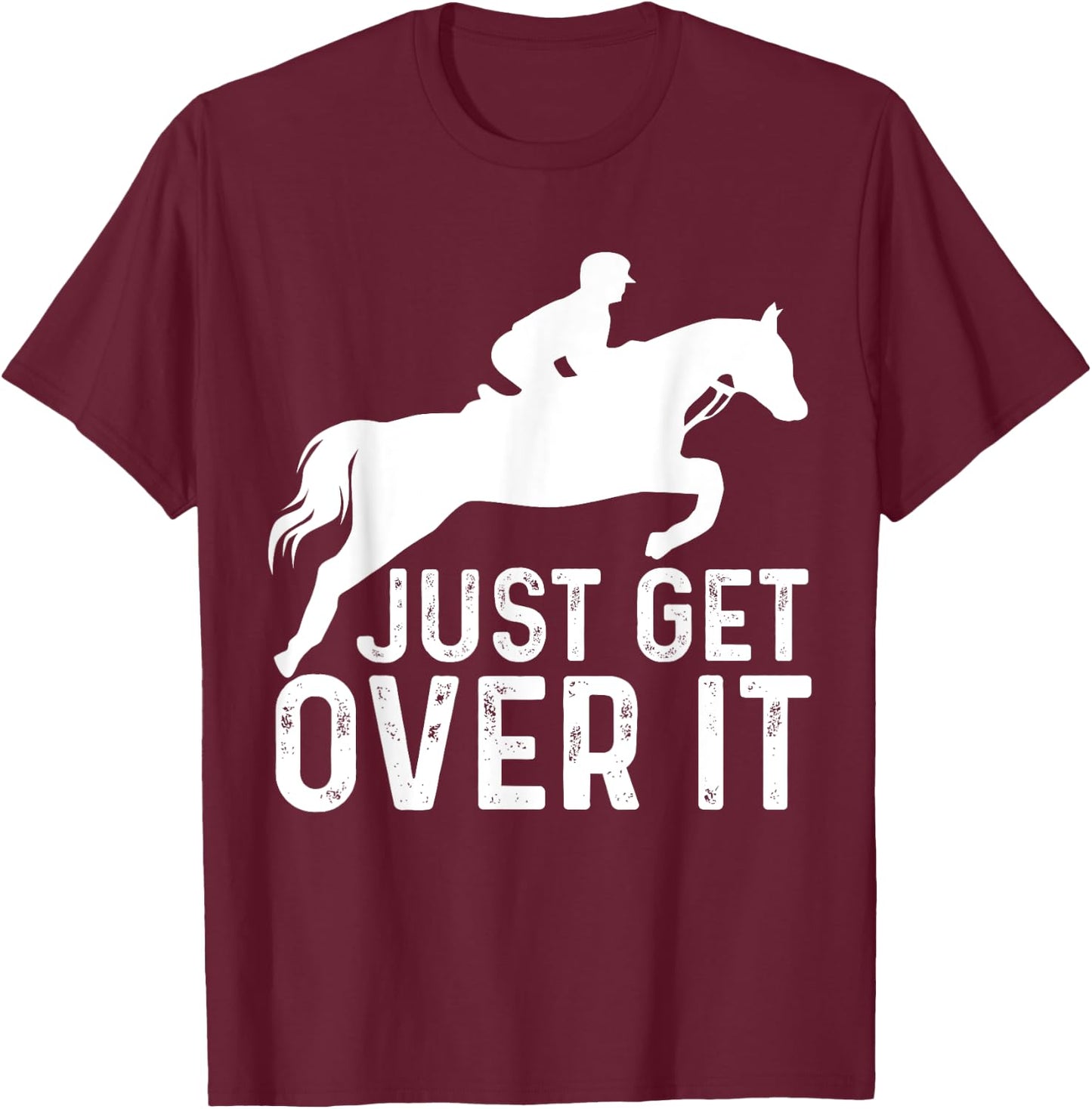 English Horse Riding Hunter Jumper Girl Horseback Riding T-Shirt - T-Shirt | Maroon