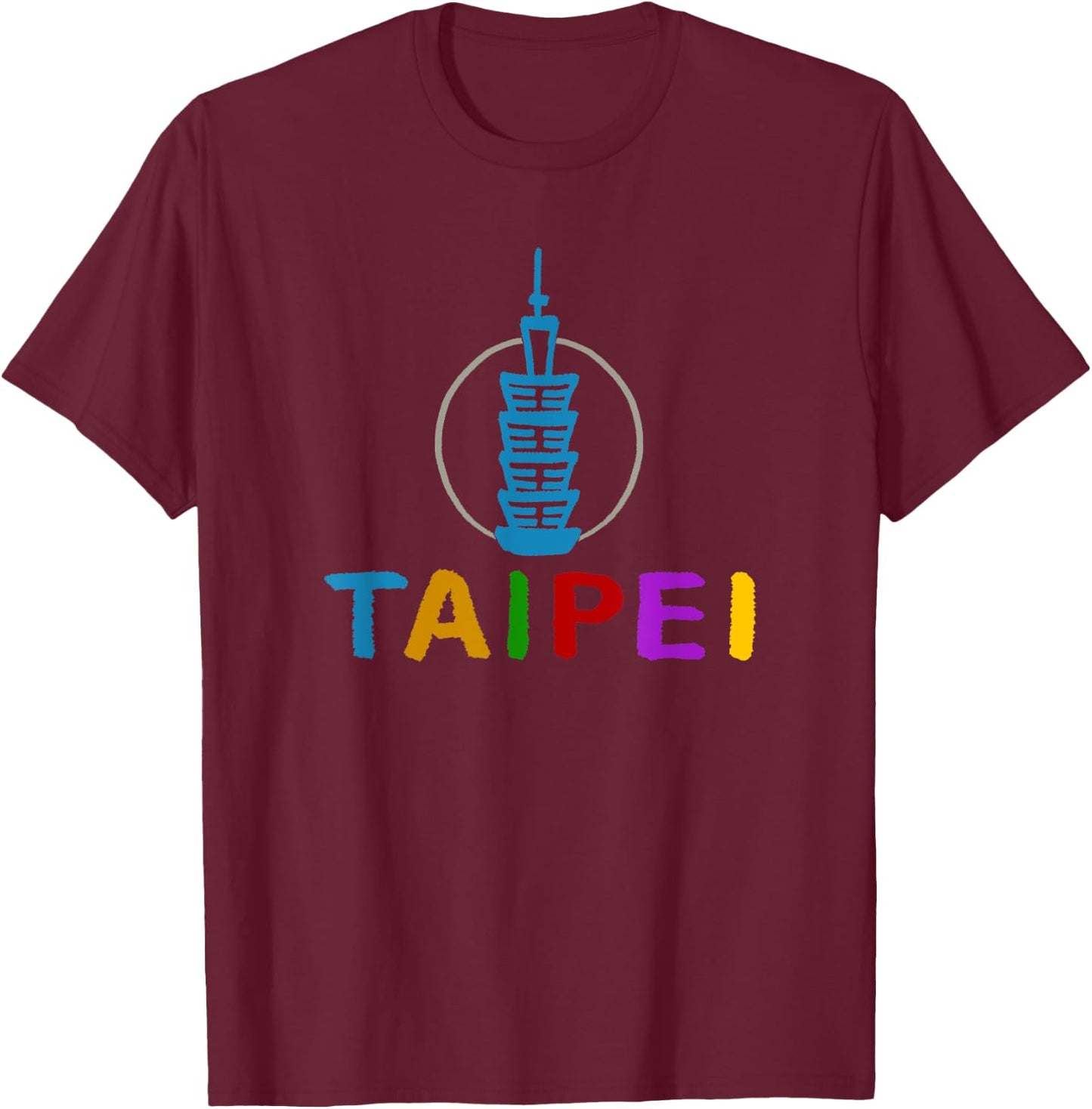Taipei 101 Tower T-Shirt - T-Shirt | Maroon