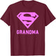 DC Comics Superman Pink Super Grandma Chest Logo T-Shirt - T-Shirt | Maroon