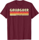 GALLAGHER Surname Funny Retro Vintage 90s Birthday Reunion T-Shirt - T-Shirt | Maroon