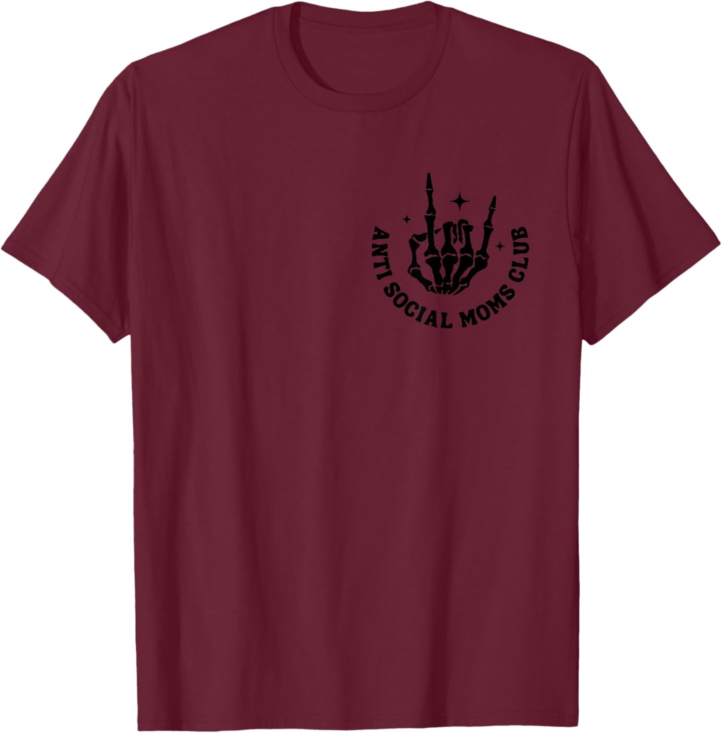 Anti Social Moms Club Groovy Funny Mom Life Mama Anxiety T-Shirt - T-Shirt | Maroon