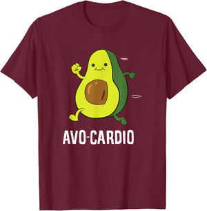 Funny Avo-Cardio Avocado Fitness Exercise Avocado Avocardio T-Shirt - T-Shirt | Maroon