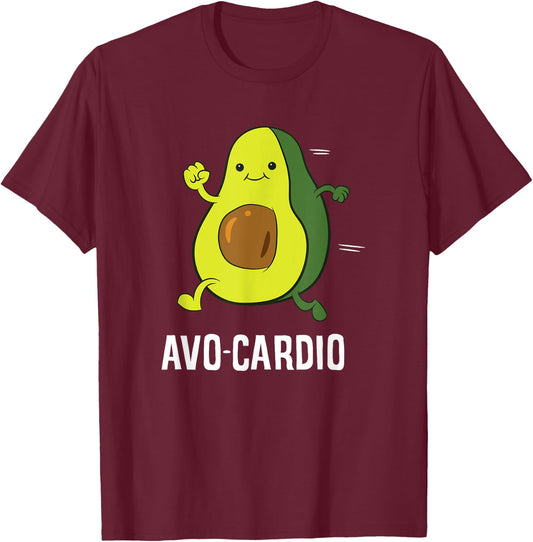 Funny Avo-Cardio Avocado Fitness Exercise Avocado Avocardio T-Shirt - T-Shirt | Maroon