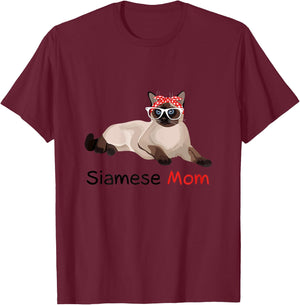 Siamese Cat Mom Kitten Siamese Cat T-Shirt - T-Shirt | Maroon