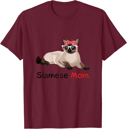 Siamese Cat Mom Kitten Siamese Cat T-Shirt - T-Shirt | Maroon