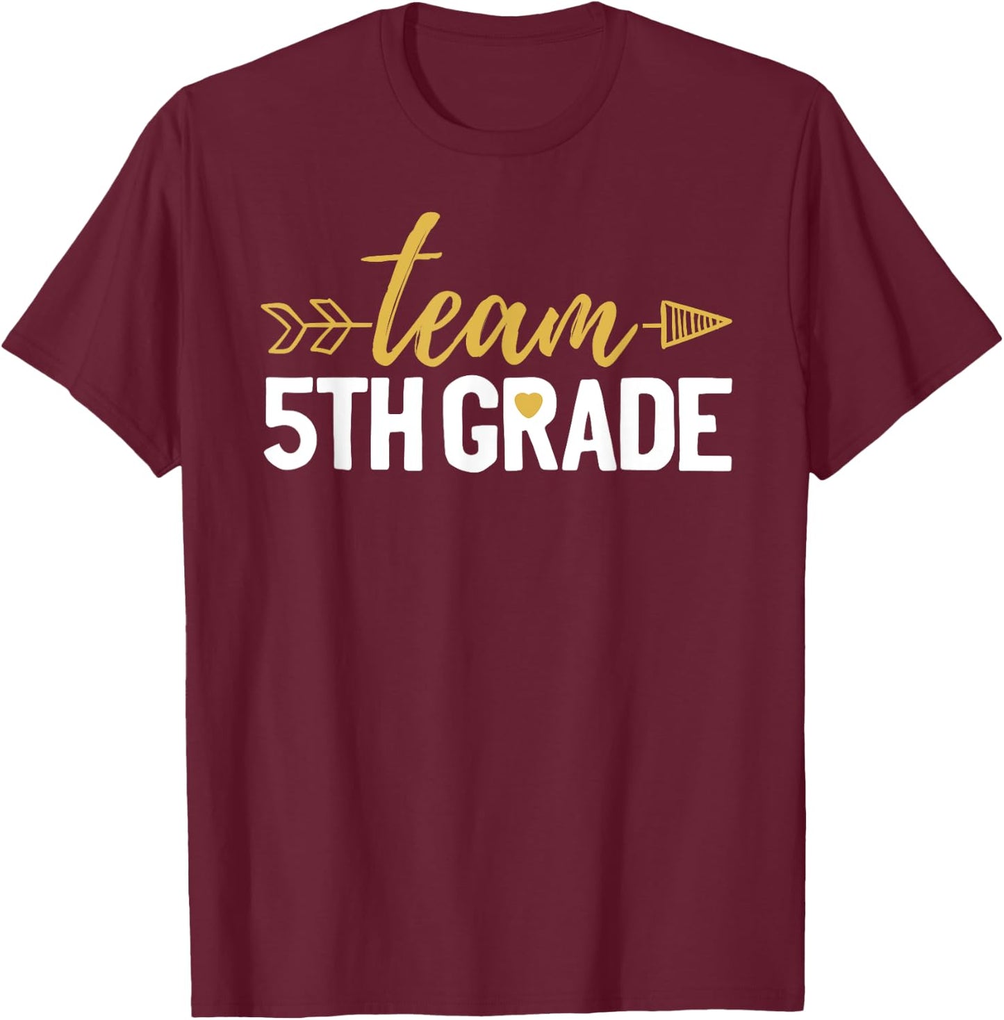 Team 5th Grade Hello Fifth Grade Crew Squad Teacher Kids T-Shirt - T-Shirt | Maroon