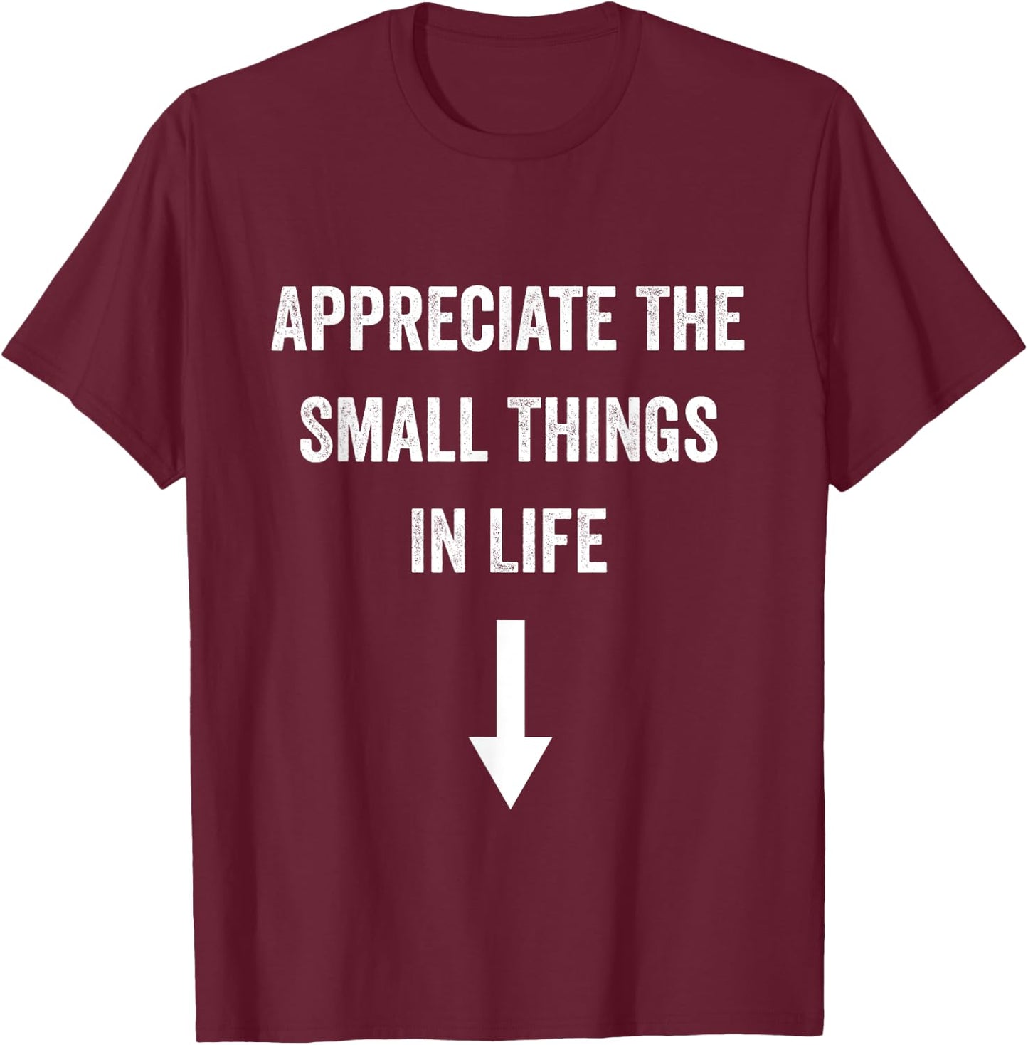 Appreciate The Small Things In Life Funny Arrow Sarcasm Joke T-Shirt - T-Shirt | Maroon