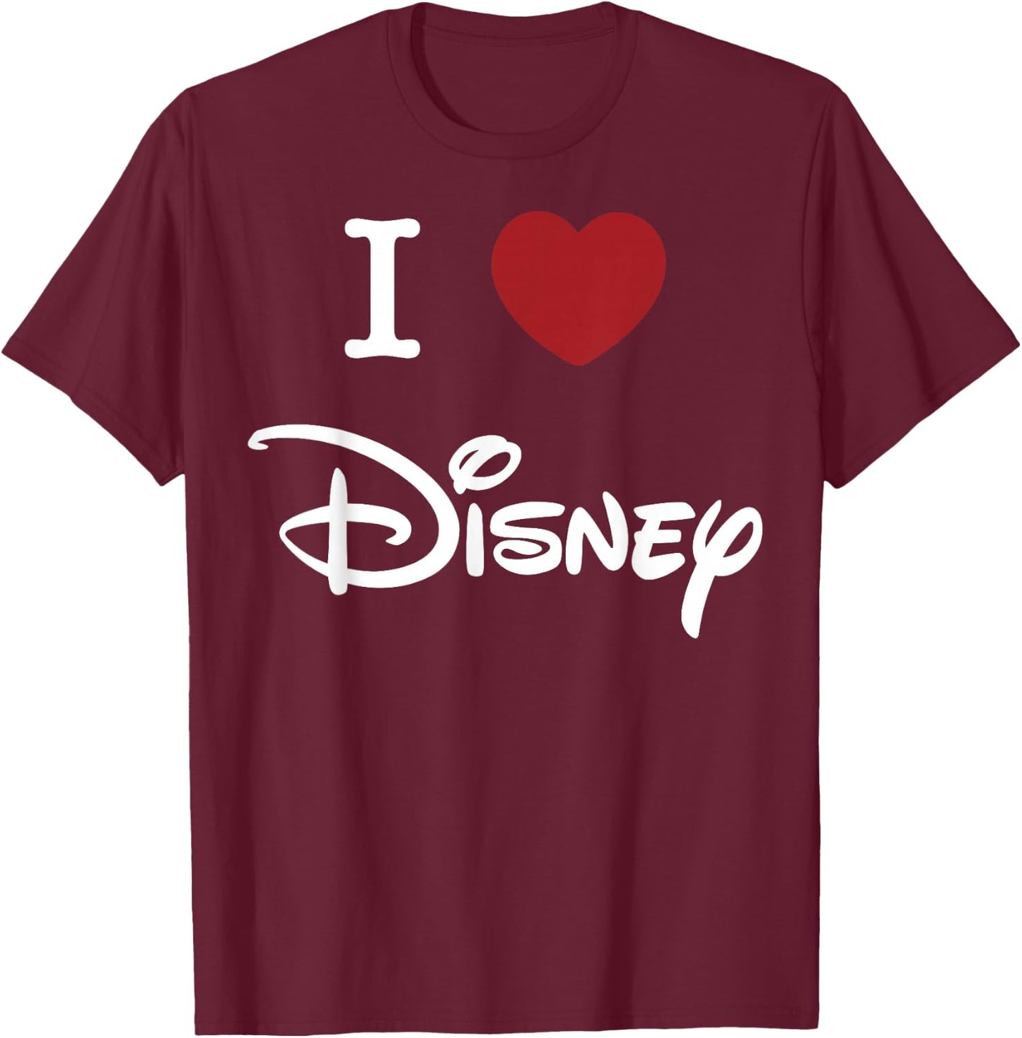 Disney I Love Disney Heart Logo T-Shirt - T-Shirt | Maroon