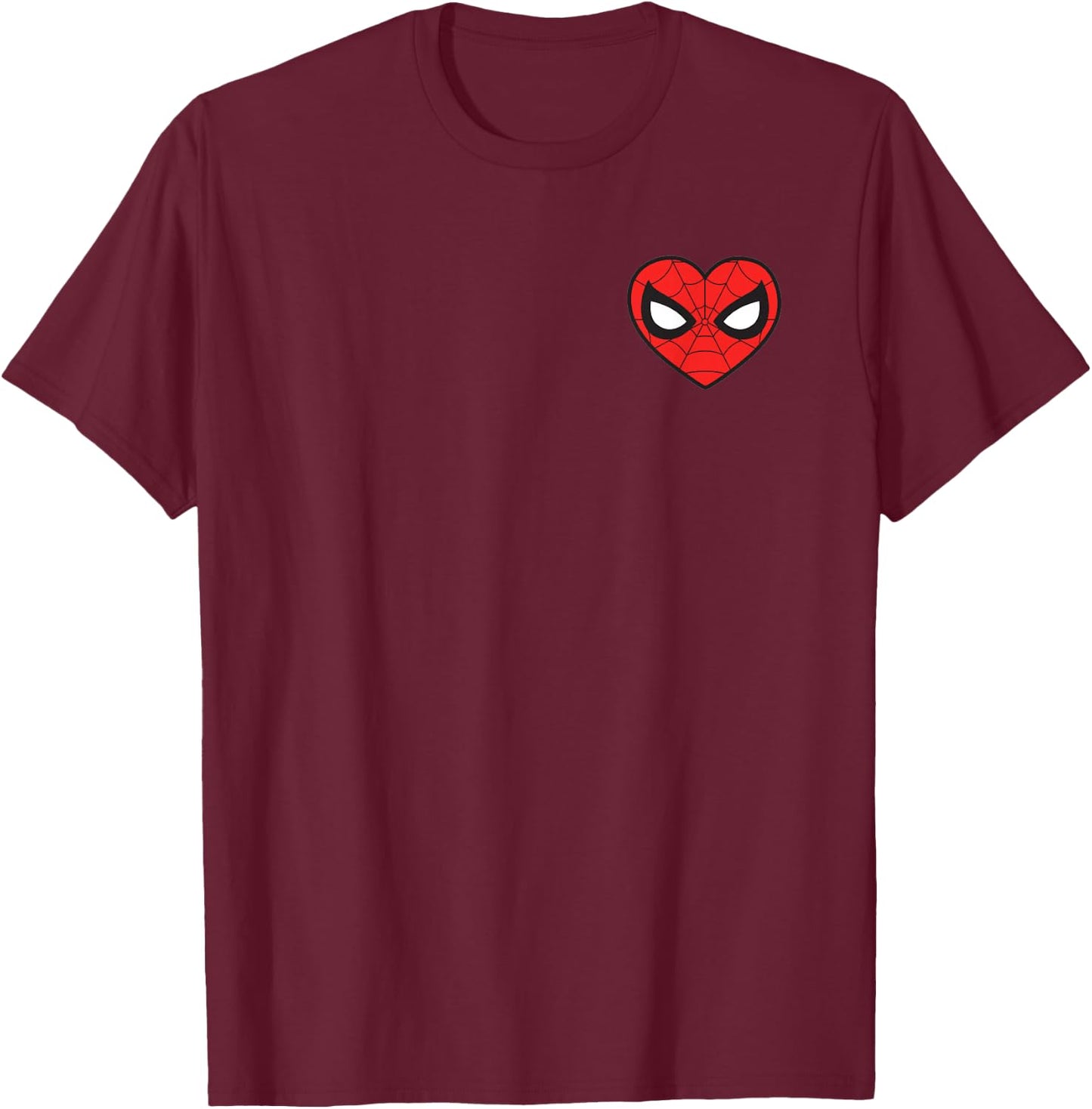 Marvel Spider-Man Valentine's Day Love Classic Heart Mask T-Shirt - T-Shirt | Maroon