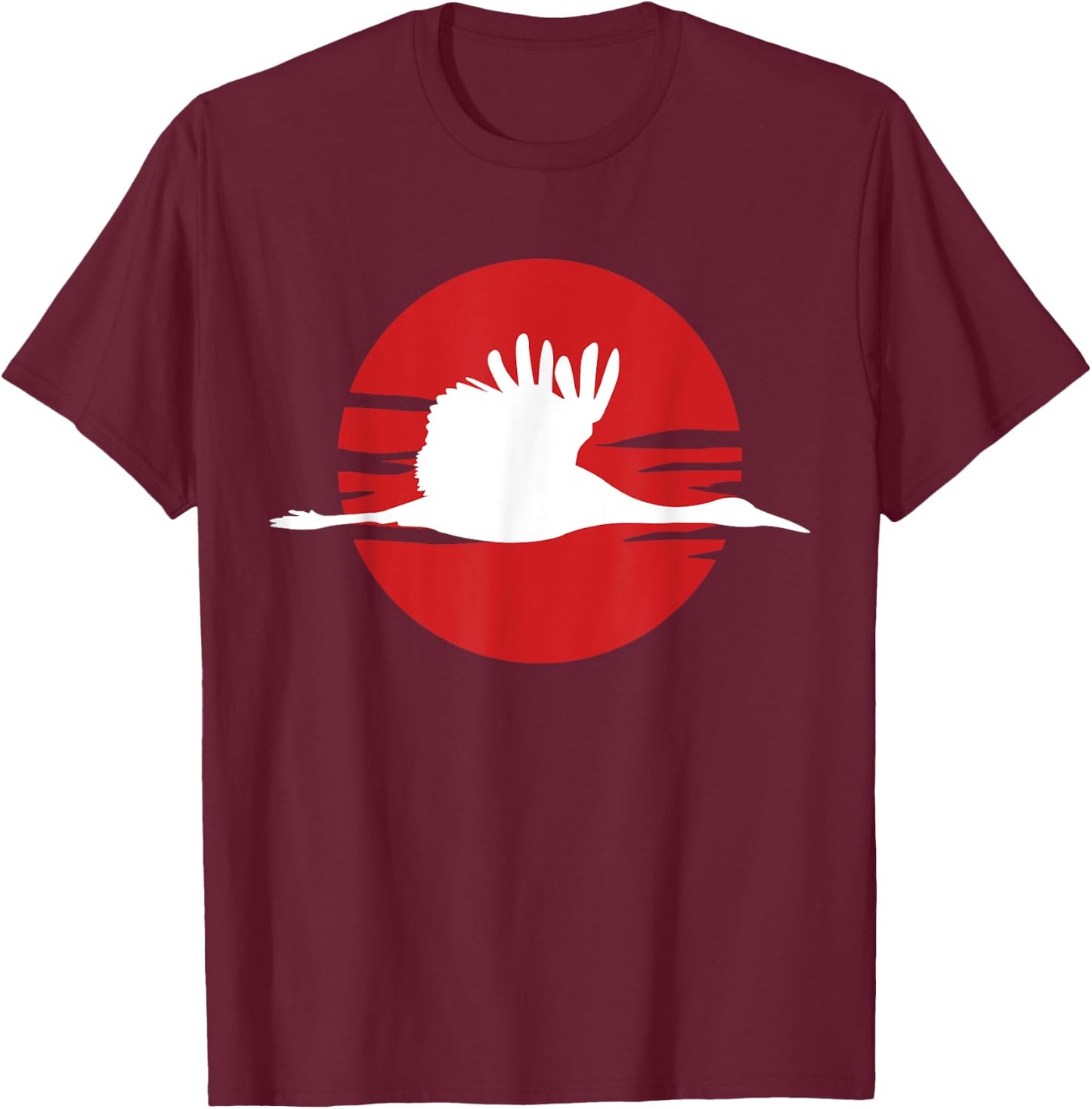 Crane Bird Sandhill Crane T-Shirt - T-Shirt | Maroon