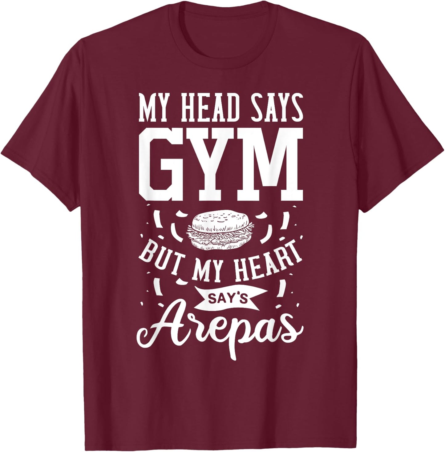 Arepa Venezuela Colombia T-Shirt - T-Shirt | Maroon