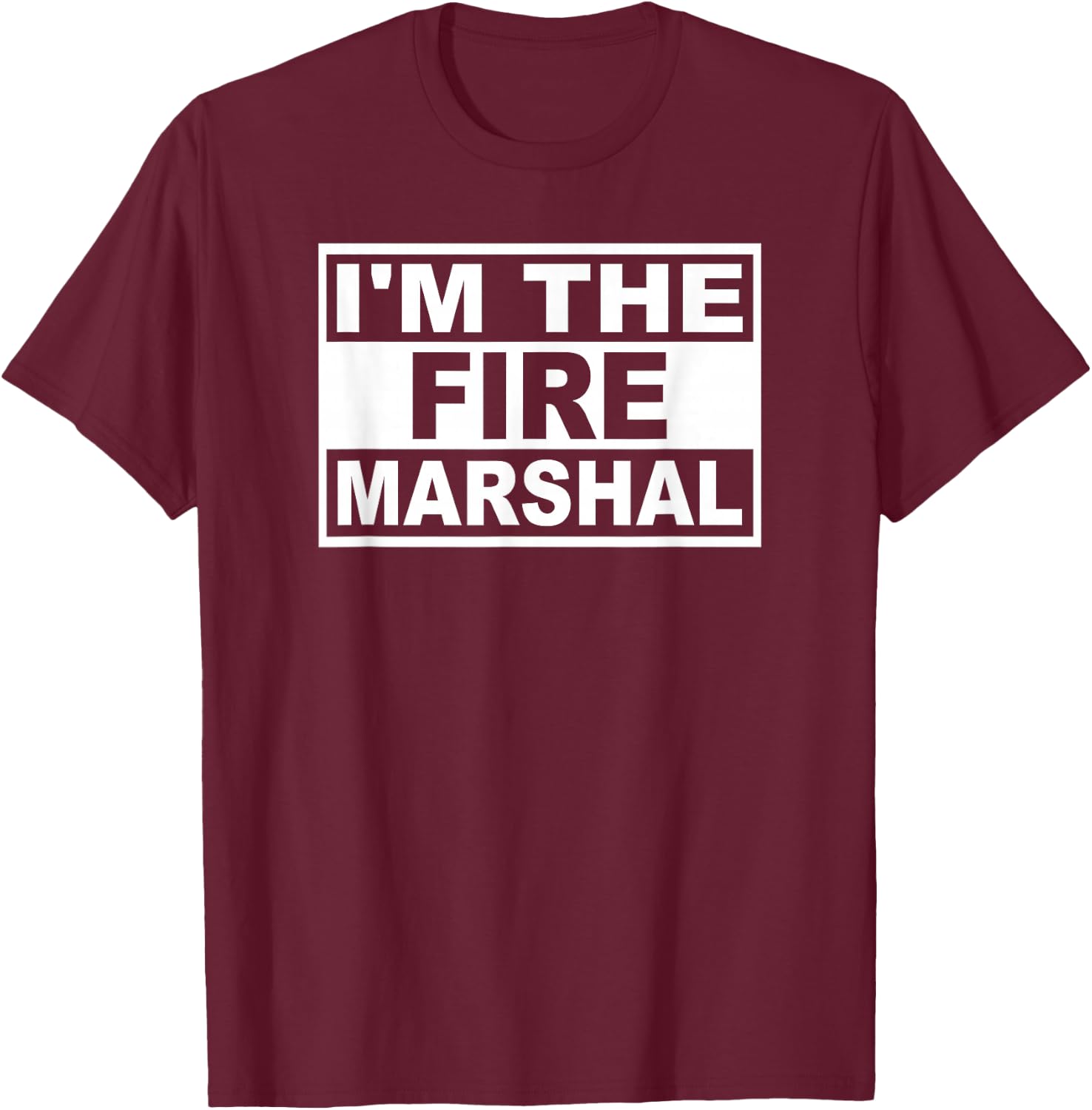 Fire Marshal Square Graphic T-Shirt - T-Shirt | Maroon