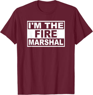 Fire Marshal Square Graphic T-Shirt - T-Shirt | Maroon