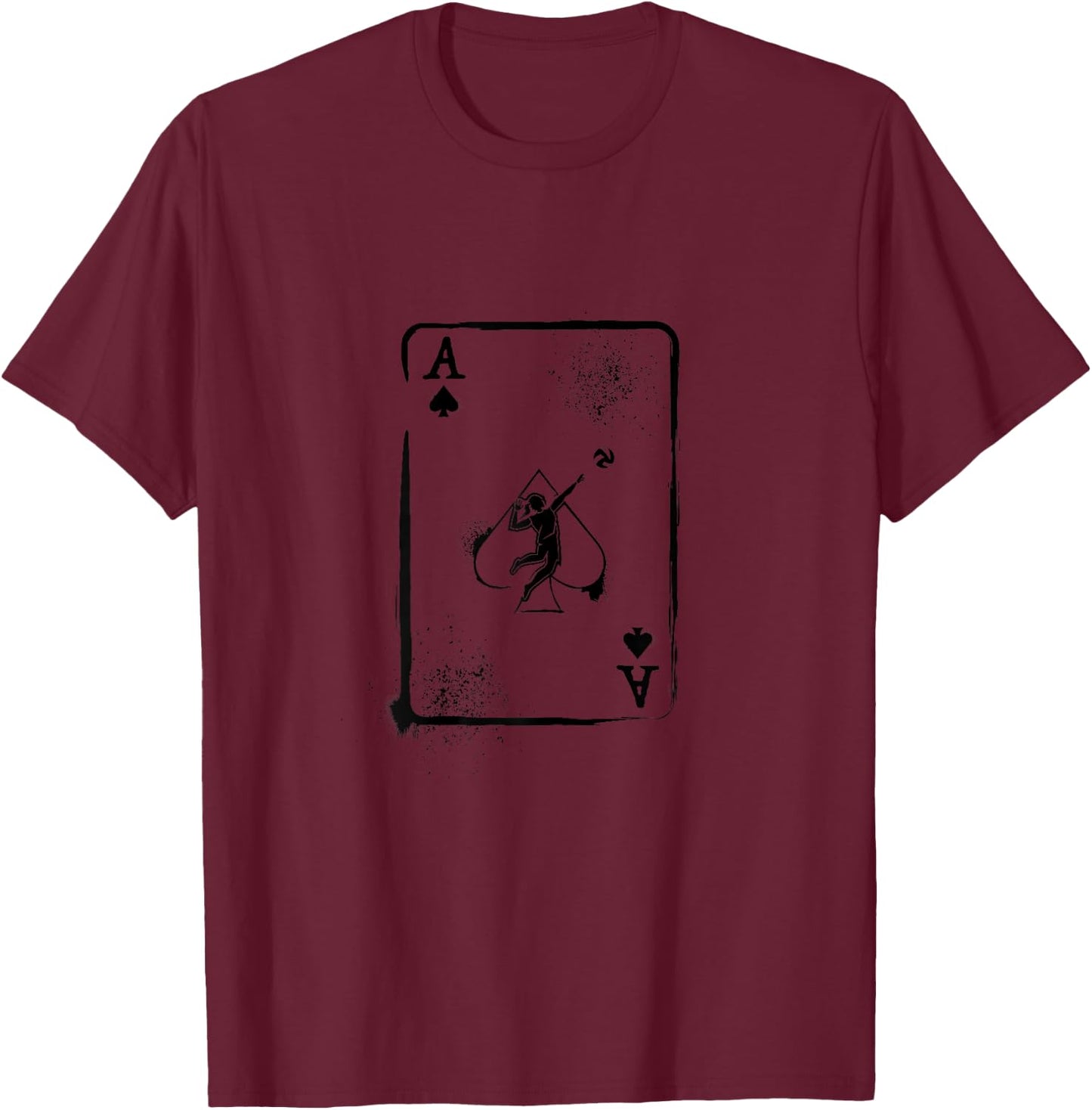 Volleyball Ace Of Spades Female Volleyball Player Card T-Shirt - T-Shirt | Maroon