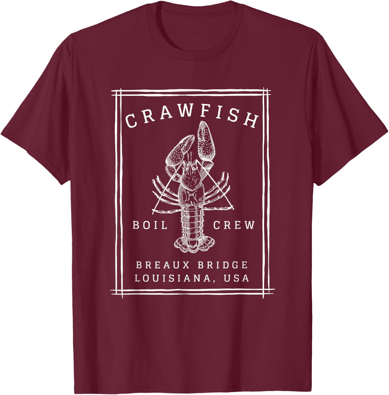 Crawfish Crew Breaux Bridge Retro Cajun Seafood Gift T-Shirt - T-Shirt | Maroon