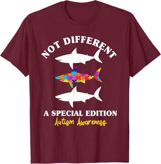 Puzzle Shark Autism Awareness Autistic Autism Moms Gift T-Shirt - T-Shirt | Maroon