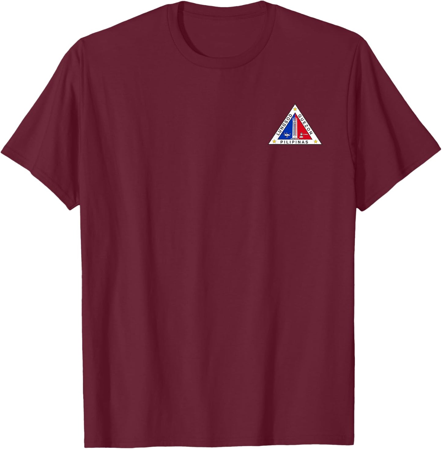 Quezon City Philippines Flag Seal T-Shirt - T-Shirt | Maroon