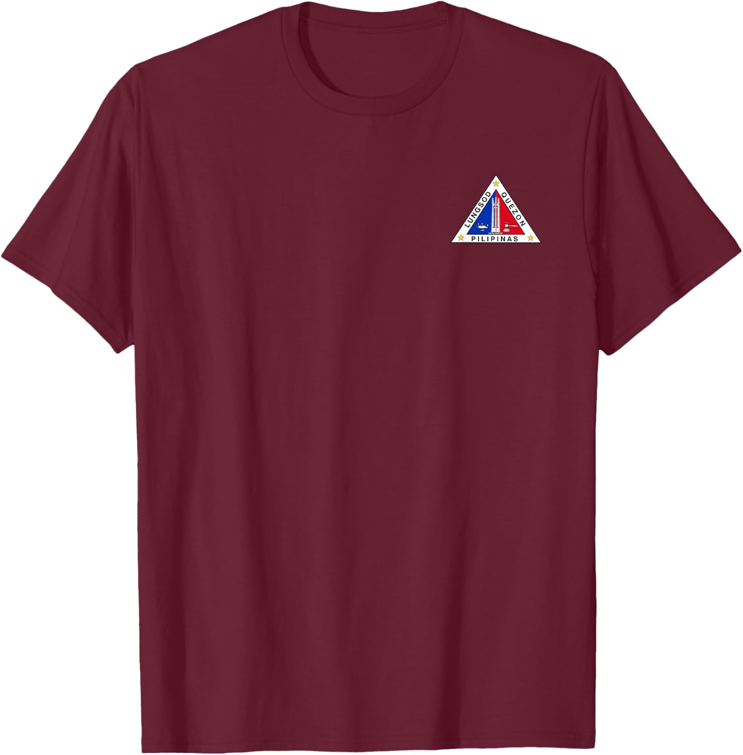 Quezon City Philippines Flag Seal T-Shirt - T-Shirt | Maroon