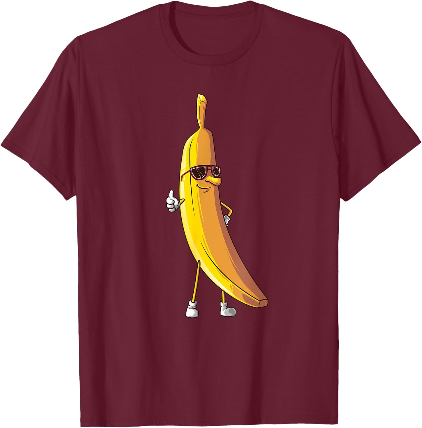 Cool Banana Wearing Sunglasses | Funny Fruit Eyewear Gift T-Shirt - T-Shirt | Maroon