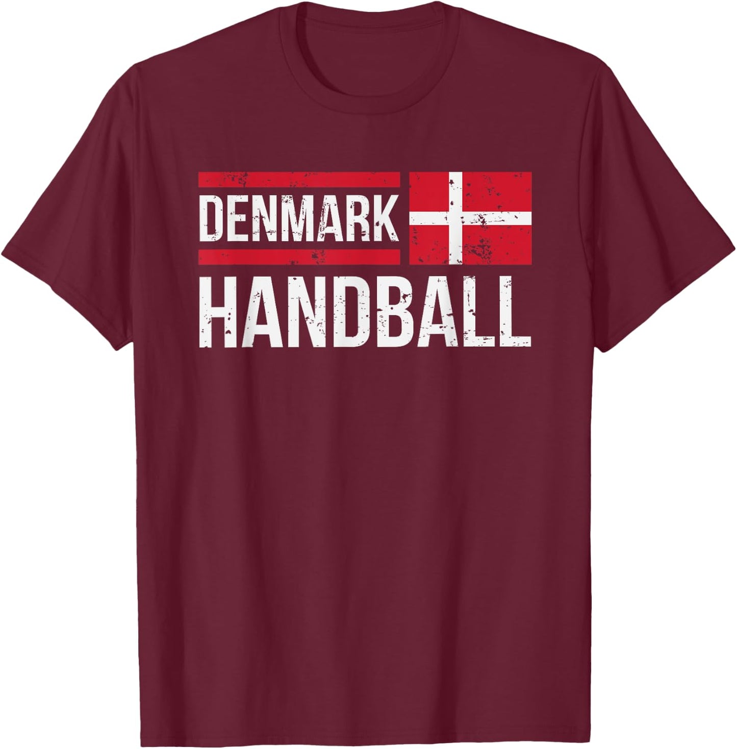 Denmark Handball Flag Fan Team Player Jersey Gift T-Shirt - T-Shirt | Maroon