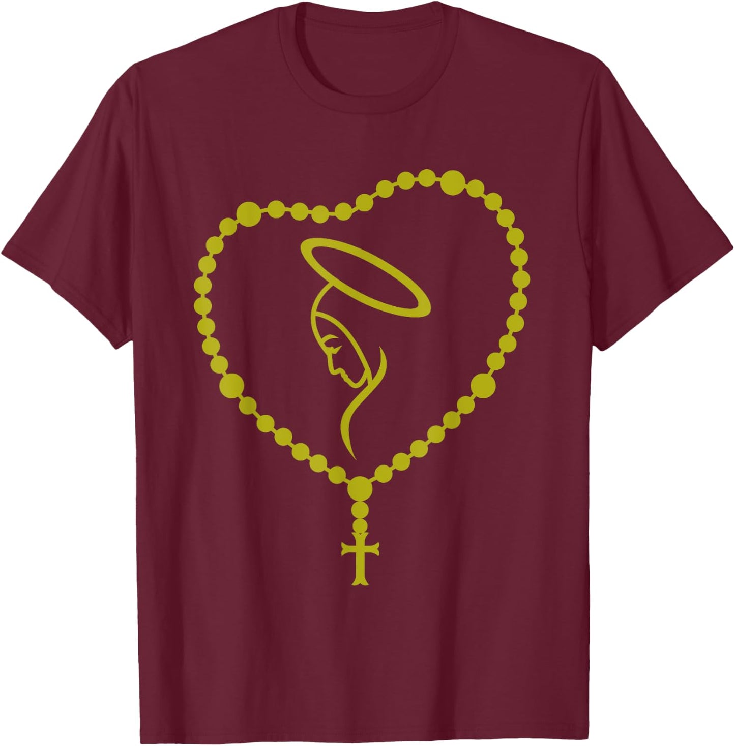 The Holy Rosary Virgin Mary Funny Catholics Christian Gift T-Shirt - T-Shirt | Maroon