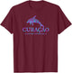 Curacao Dolphin Boys Girls Colorful Cruise Vacation Souvenir T-Shirt - T-Shirt | Maroon