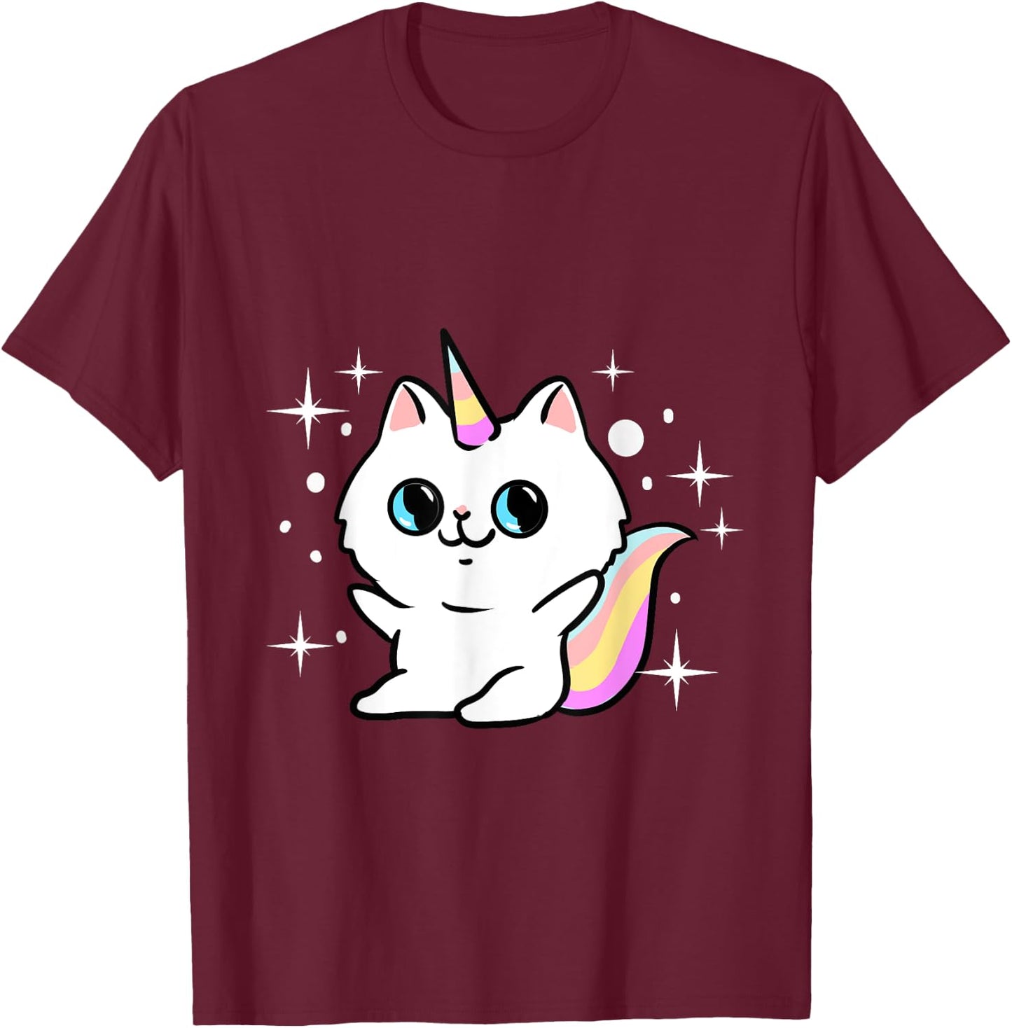 Caticorn Cat Unicorn T-Shirt - T-Shirt | Maroon
