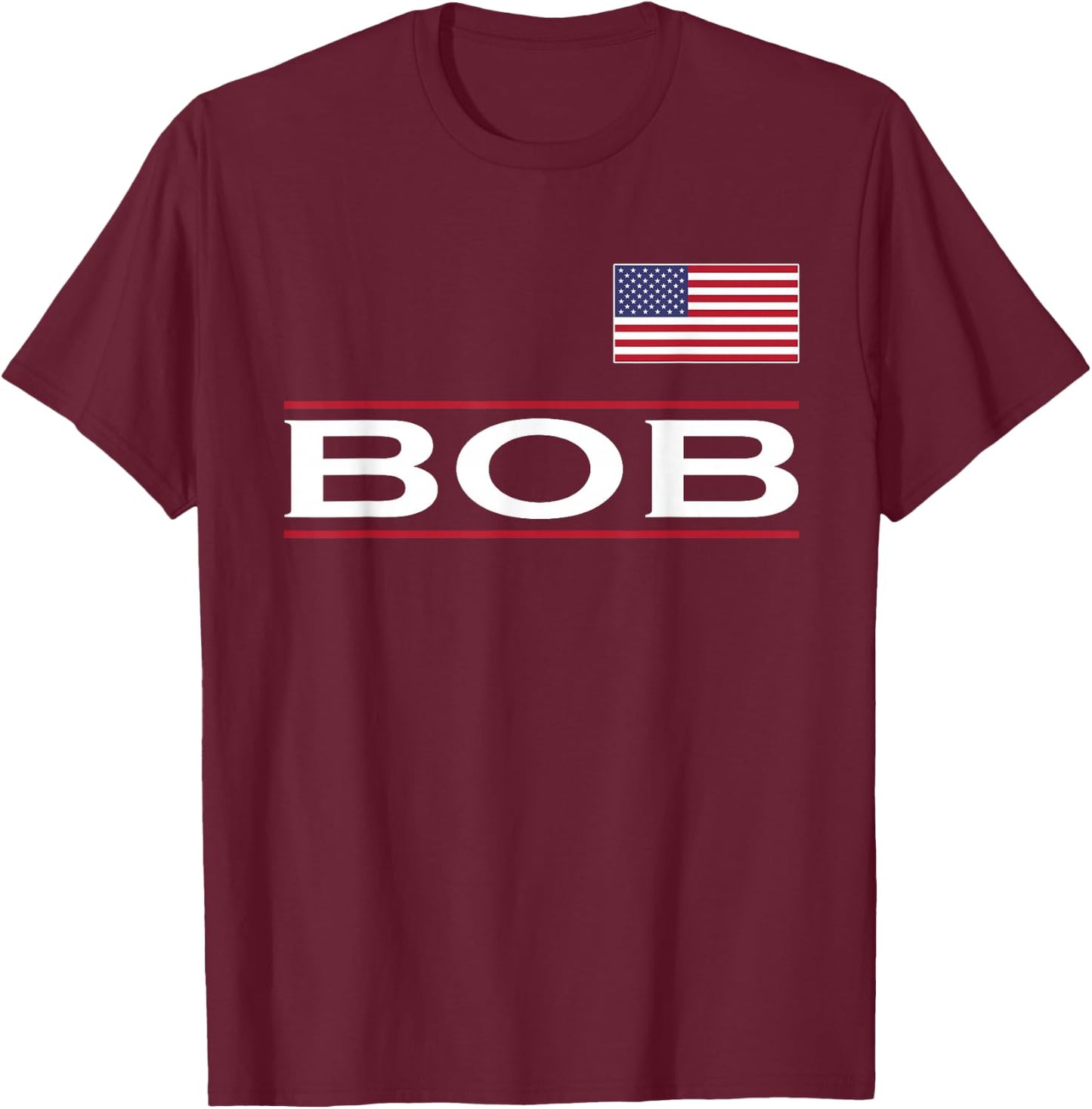 BOB Personalized Name Funny Birthday Gift T-Shirt - T-Shirt | Maroon